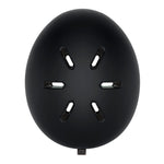 Kids MIPS ski helmet, matte black, top view with six vent openings