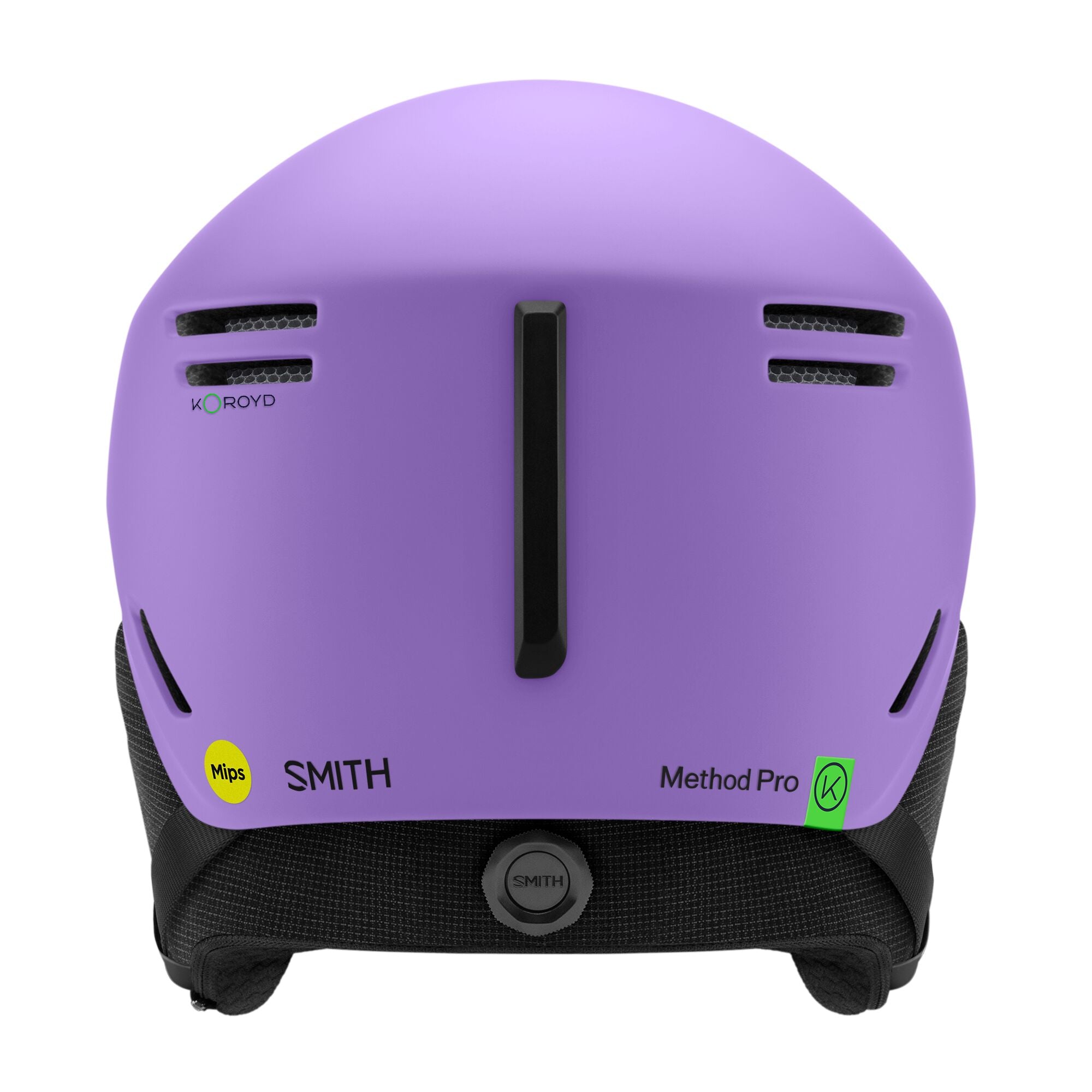 Smith Method Pro MIPS helmet, lavender front view with center channel and side vent ports.