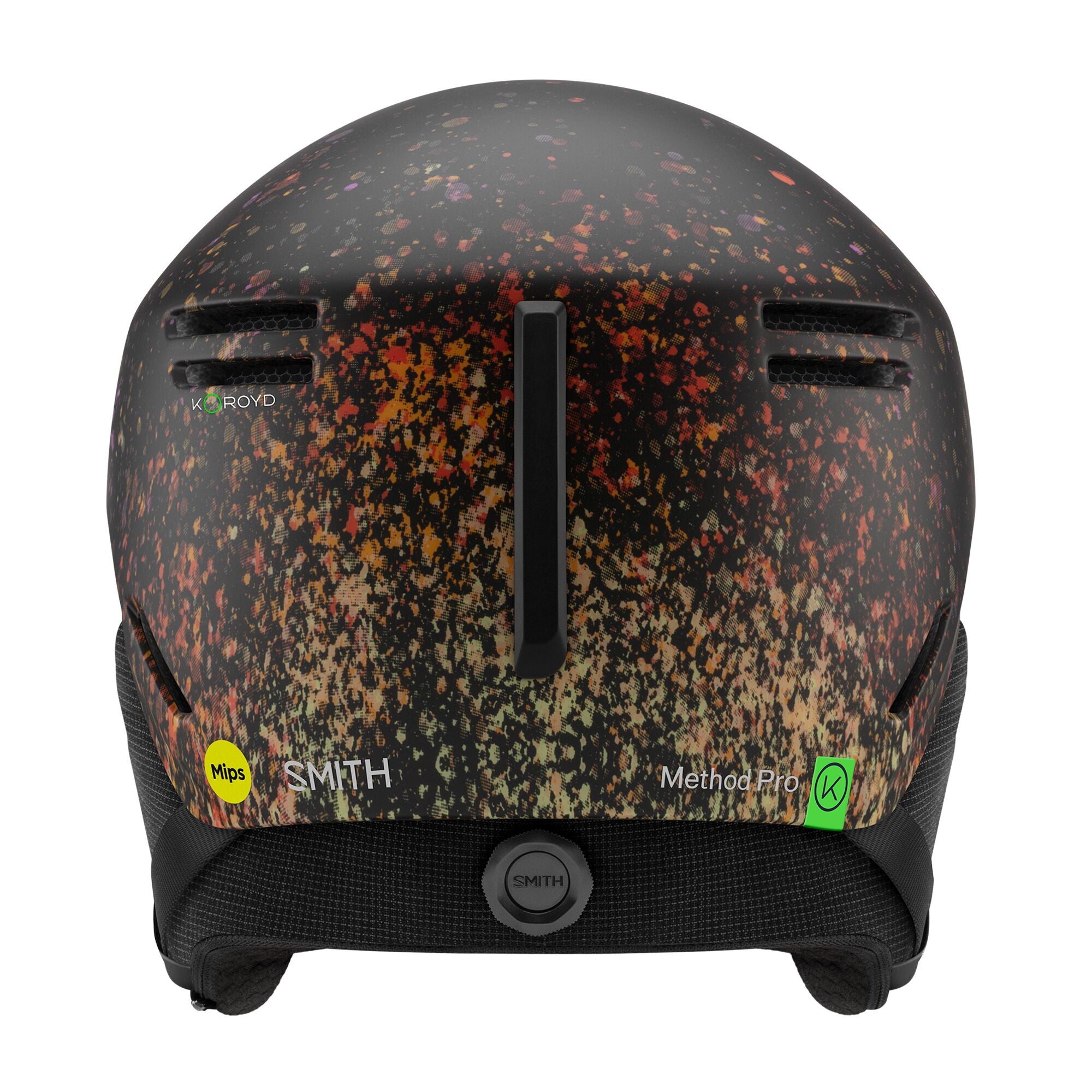 Smith Method Pro MIPS helmet, dark speckle graphic with rear vents and chin strap.