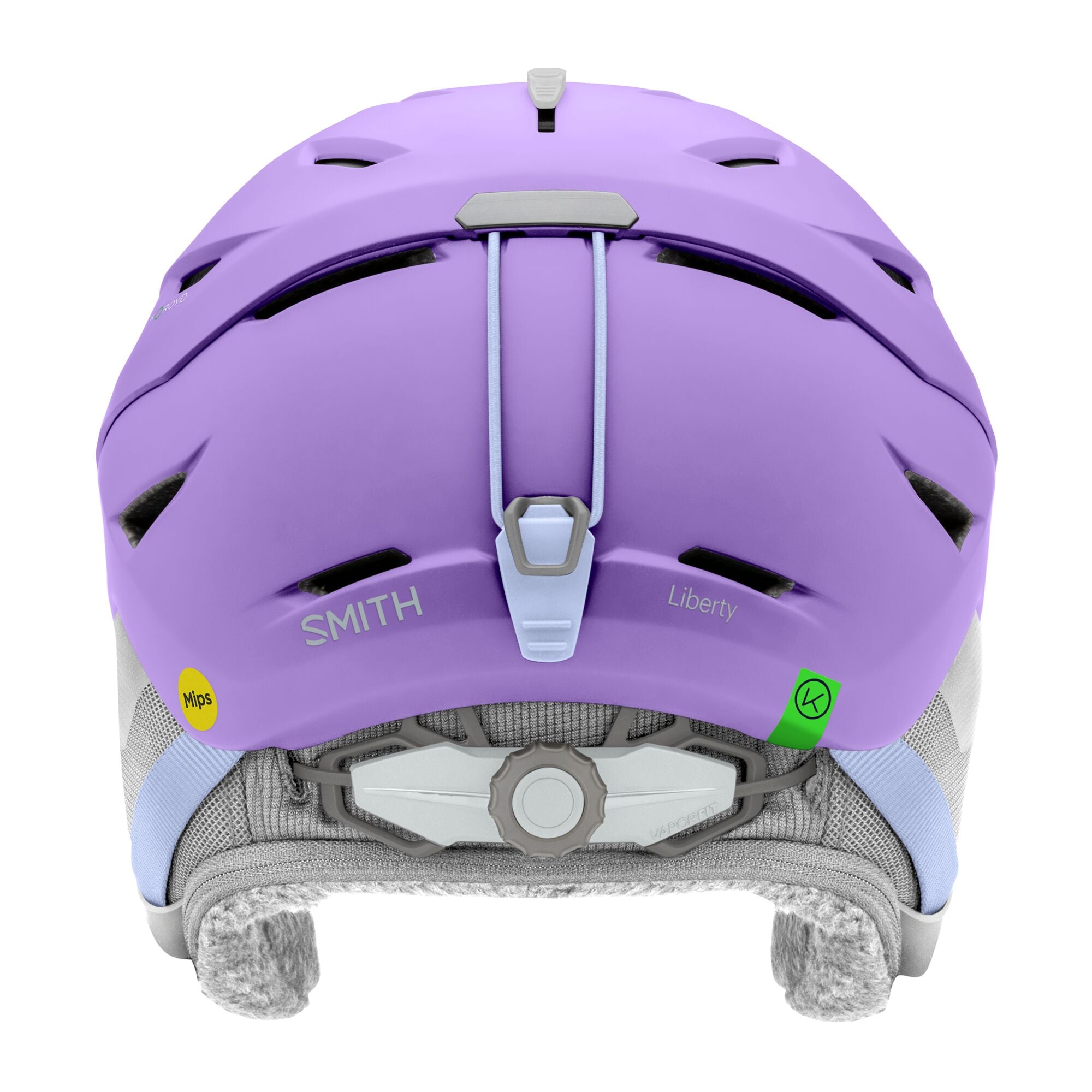 Smith Liberty MIPS helmet, top-down view with adjustable strap and ear padding