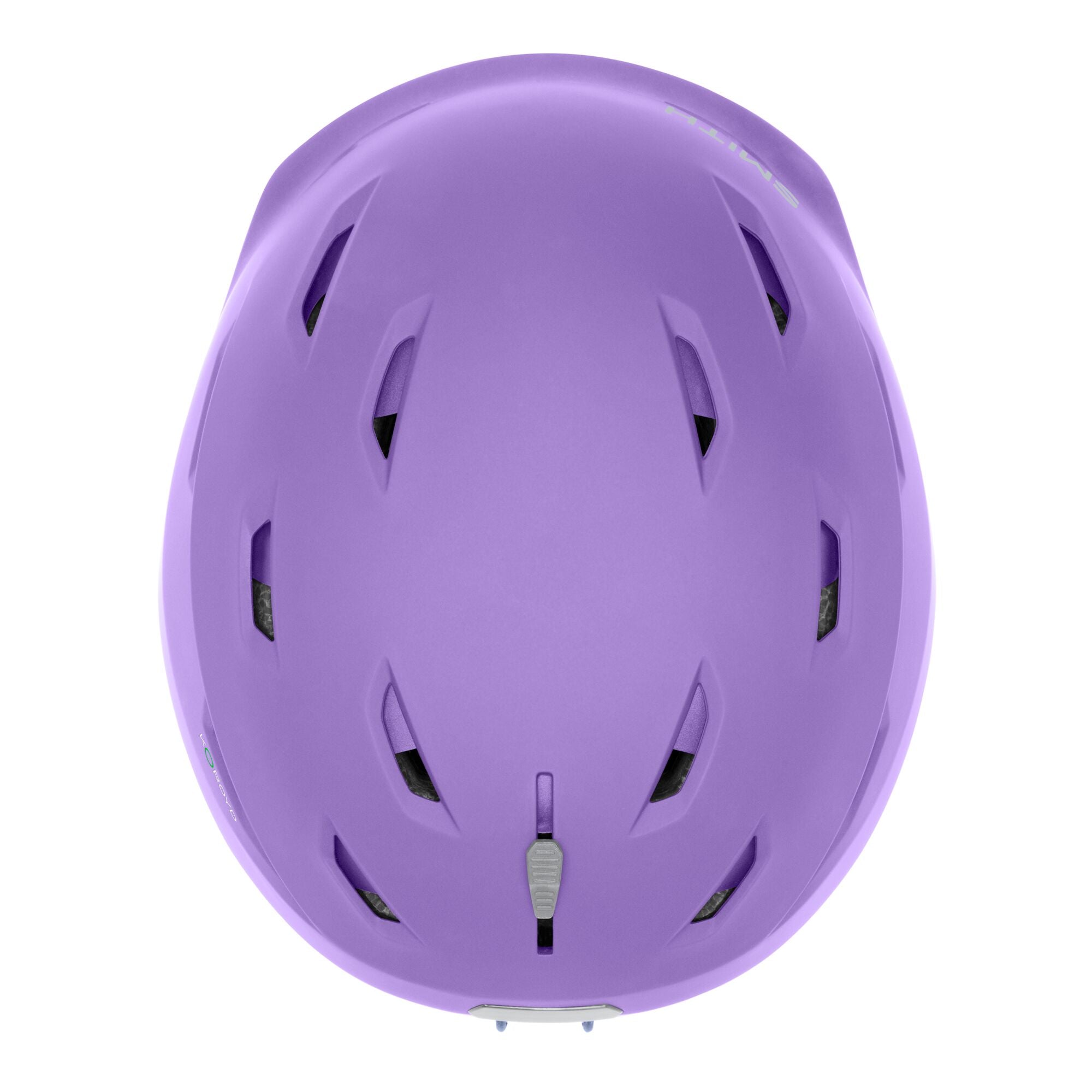 Smith Liberty MIPS helmet in purple, front view with vent cutouts
