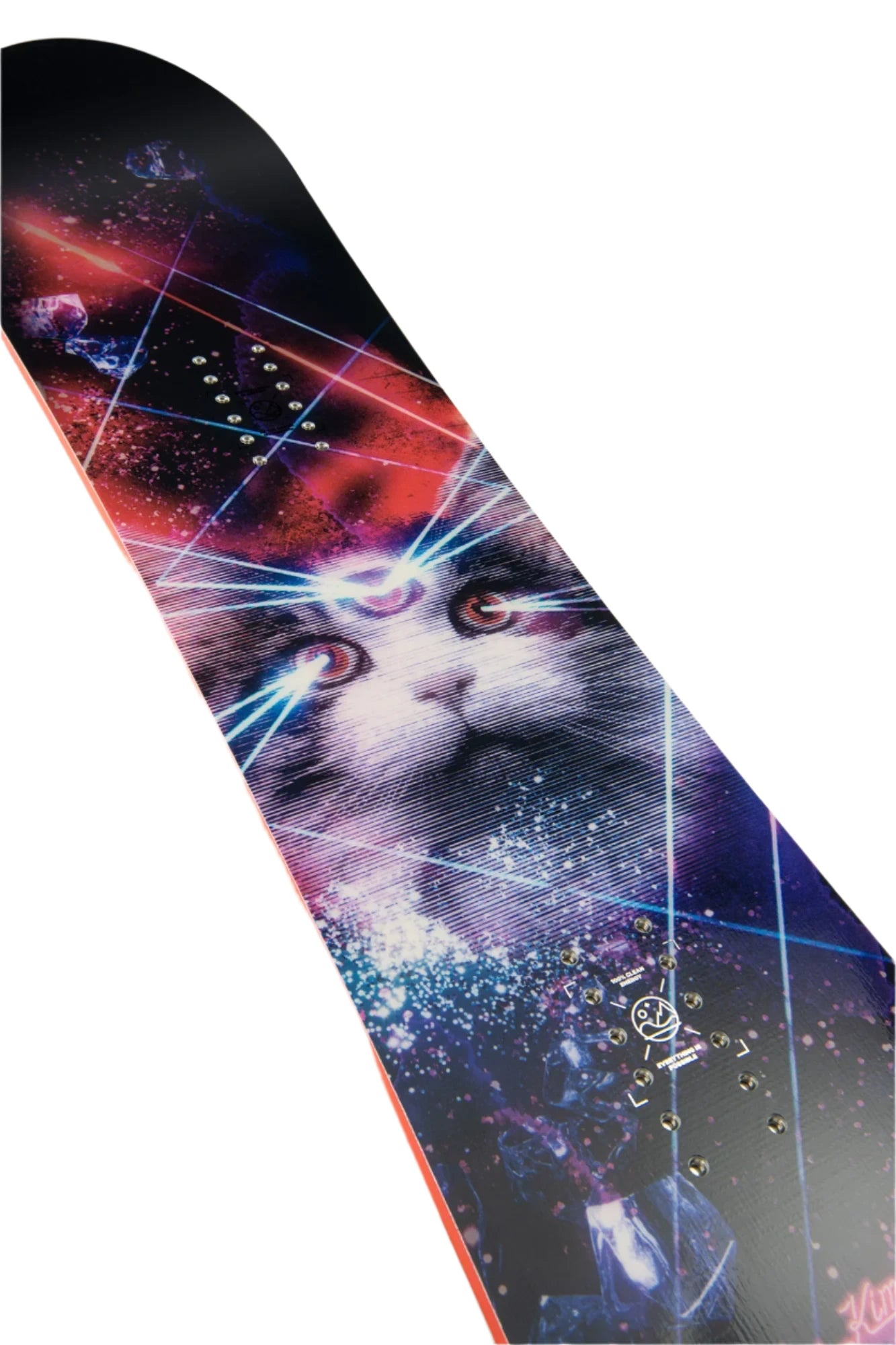 CAPiTA - Jess Kimura Mini Snowboard 2025 is shown in a dark blue color with white and pink accents.