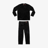 POLAR FLC THERMAL SET JR 2023 - Black thermal set with a crew neck and long sleeves, featuring red logos on the chest and left sleeve.