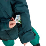 Burton Junior's Ascutney 2L Insulated Jacket 2025 - A dark green jacket with a logo on the left chest and a tag on the right side.
