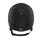 Anon Junior's Burner Helmet 2025 - A black helmet with a white logo on the front and a strap in the back.