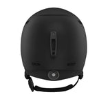 Anon Junior's Burner Helmet 2025 - A black helmet with a white logo on the front and a strap in the back.