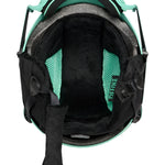 Anon Junior's Define Helmet 2025 - Black helmet with white logo on front and black straps.