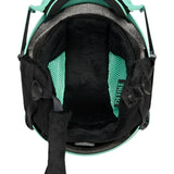 Anon Junior's Define Helmet 2025 - Black helmet with white logo on front and black straps.