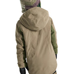 Burton - Junior's Hillslope Insulated Jacket 2025 is primarily tan with green accents on the sleeves and a hood.