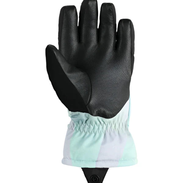 Obermeyer Junior's Lava Glove 2025 - A black glove with a textured palm and fingers, featuring a small logo on the wrist cuff.