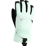 Obermeyer Junior's Lava Glove 2025 - A mint green glove with a black palm and thumb, featuring a textured pattern on the back of the hand.