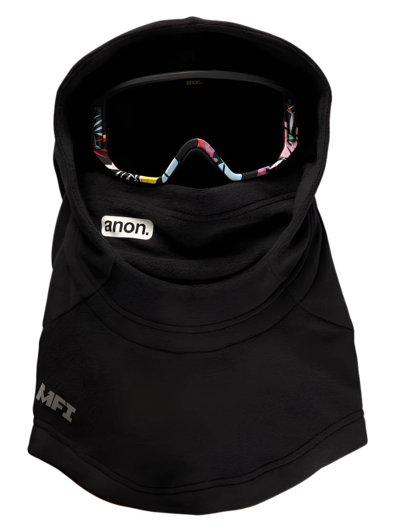 Anon Junior's MFI Helmet Hood - A black hood with a white logo on the front that reads "MFI" in bold letters.