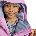 Burton Junior's Skimmer 2L Insulated Jacket 2025 - A light blue jacket with a hood, featuring a zipper and two pockets on the front.