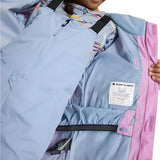 Burton - Junior's Skimmer 2L Insulated Jacket 2025 is a light blue jacket with a multicolored abstract pattern on the upper back and hood.