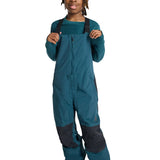 Burton Junior's Skylar 2L Bib Pant 2025 - A pair of dark blue snow pants with a black zipper and adjustable straps.