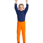 Obermeyer Junior's Ultra Gear Pant 2025 - A pair of orange ski pants with a black zipper on the front.