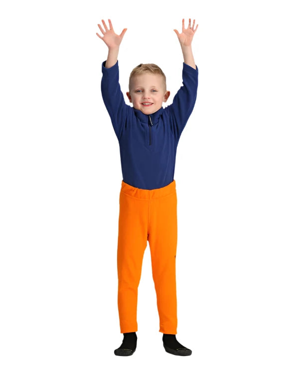 Obermeyer Junior's Ultra Gear Pant 2025 - A pair of orange ski pants with a black zipper on the front.
