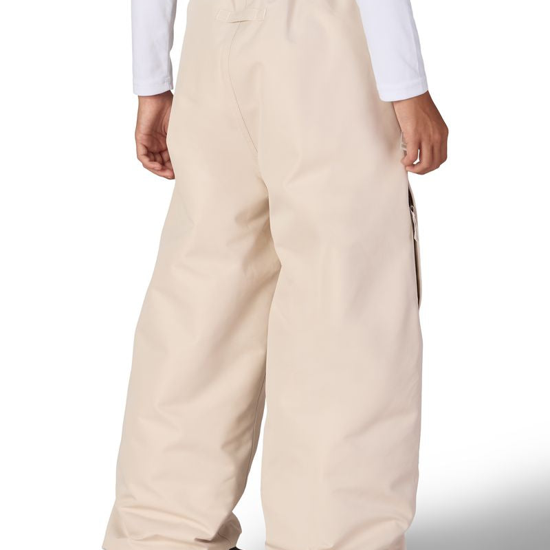 Girls' limestone snow pants with elastic waistband and cuffed leg openings