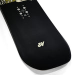 K2 Afterblack snowboard features a black base with subtle graphics.