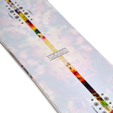 K2 Almanac snowboard features a vibrant, multicolored graphic design.