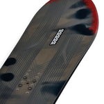 K2 Antidote 2025 snowboard features a dark gray and red graphic with a textured base.