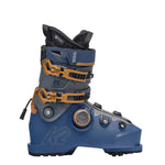 K2 BFC 120 BOA® ski boot features a blue and orange color scheme with visible adjustment dials.