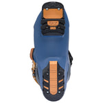 Blue K2 BFC 120 BOA® ski boot sole features orange accents and visible hardware.