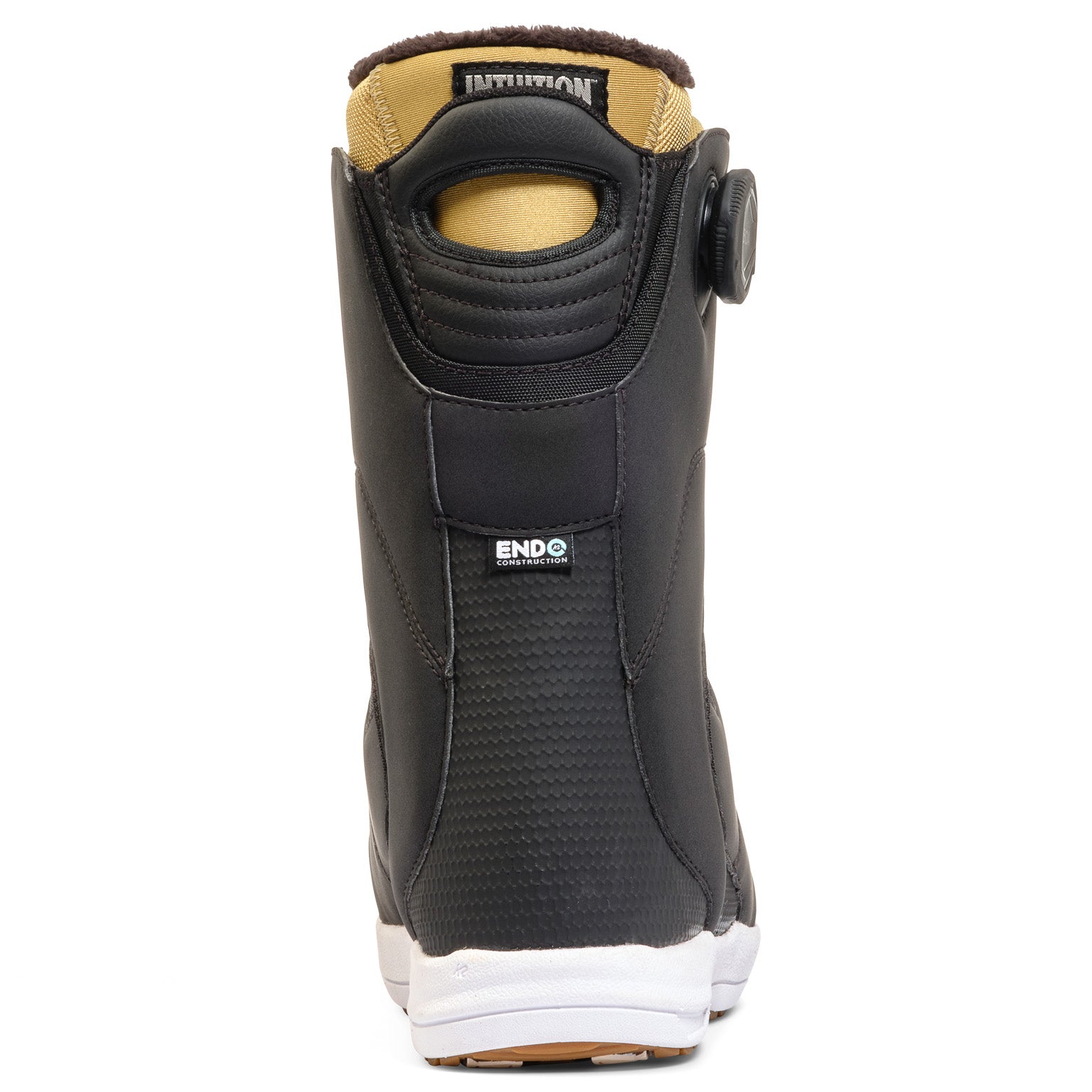 K2 Women's Contour snowboard boot, black and yellow design with visible Intuition liner.