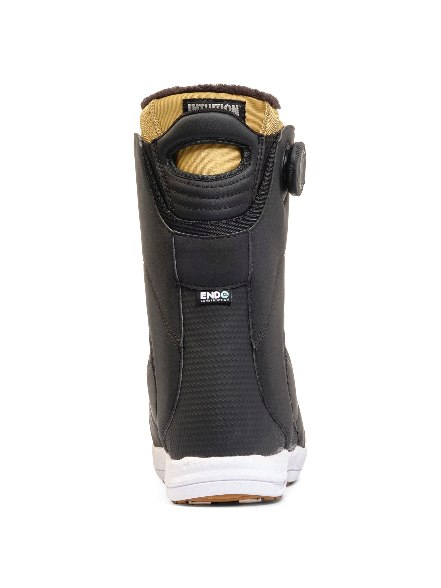 K2 Women's Contour snowboard boot, black and yellow design with visible Intuition liner.