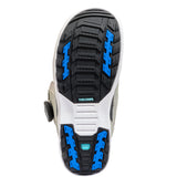 K2 Women's Contour snowboard boot, gray and white with blue accents and a black sole.