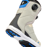 K2 Women's Contour snowboard boot in gray and blue with BOA lacing system.