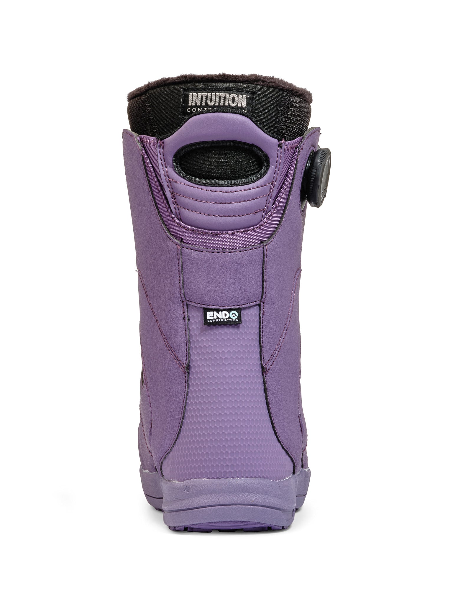 Purple K2 Contour snowboard boot with black accents and a visible rear dial.