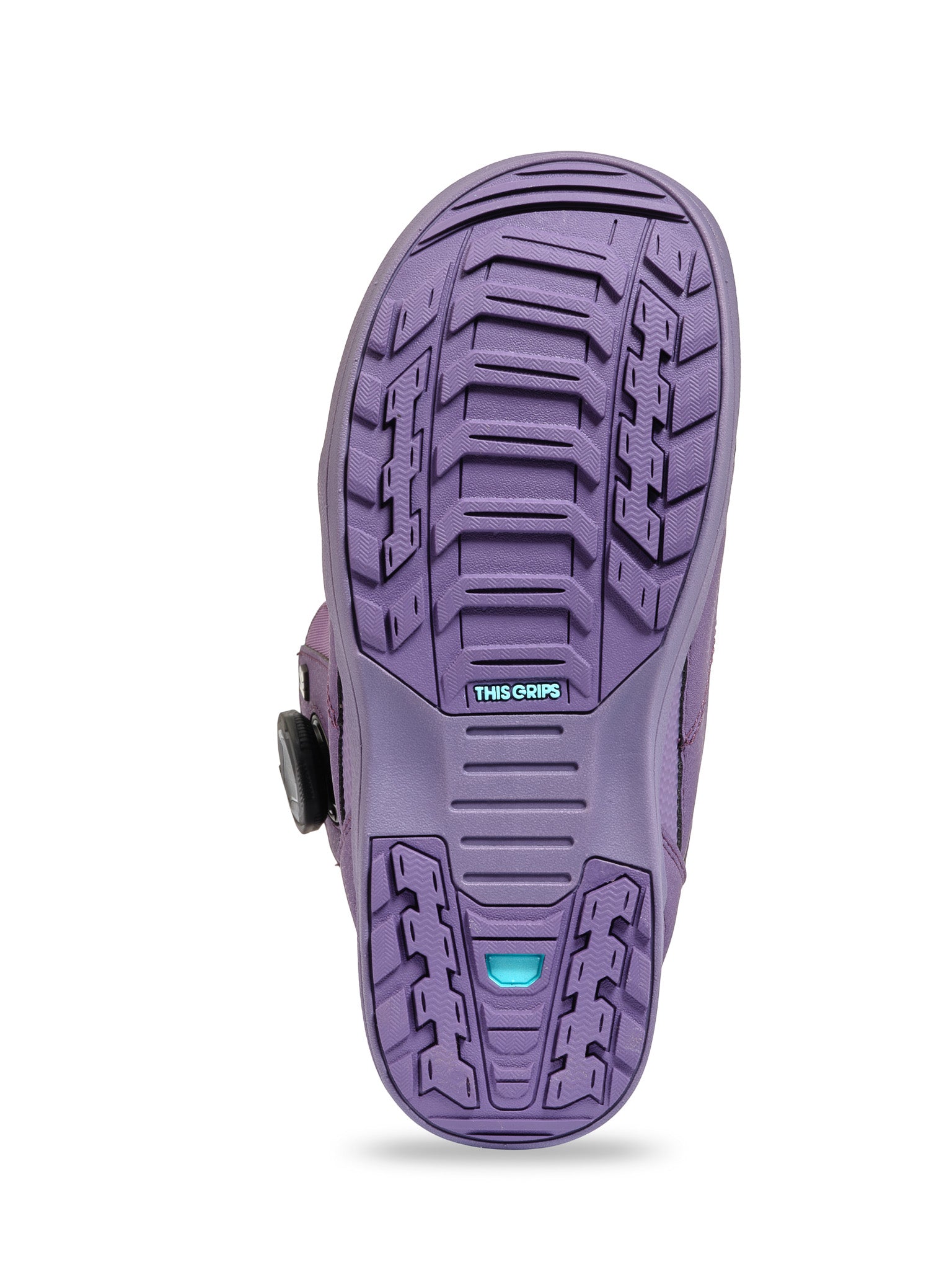 Purple K2 Contour snowboard boot features a black sole and BOA lacing system.