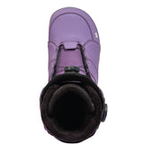 Purple K2 Contour snowboard boot features a black liner and Boa lacing system.