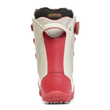 K2 Cosmo snowboard boot, white and gray design with red accents.