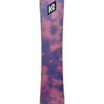 K2 Dreamsicle snowboard features a vibrant pink and purple graphic design.