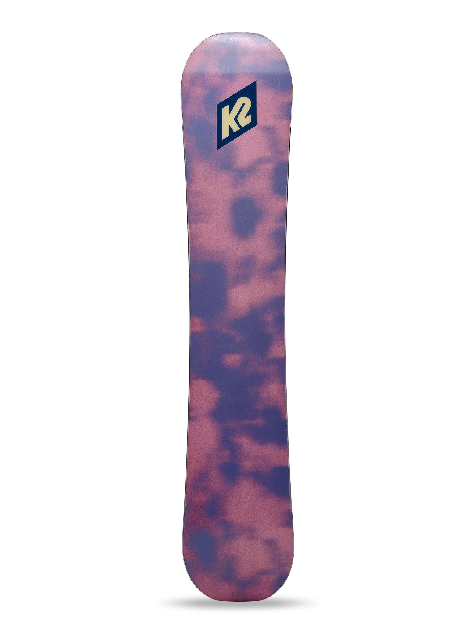 K2 Dreamsicle snowboard features a vibrant pink and purple graphic design.
