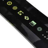K2 Embassy 2025 snowboard features a black and white graphic design.