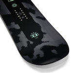 K2 Embassy snowboard, 2025 model, features a dark green and black design.