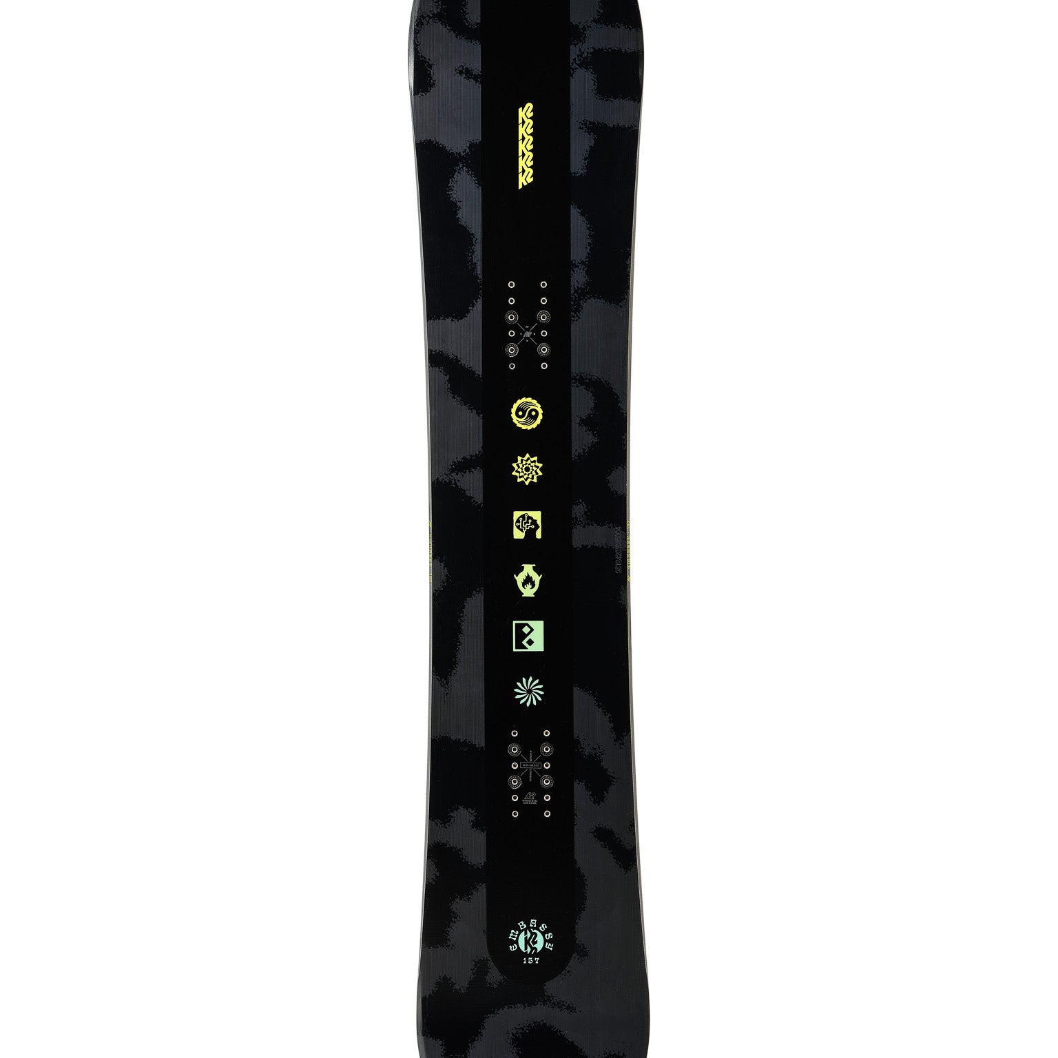 K2 Men's Embassy Snowboard 2025 - Blk/Grey/Yell Angle1