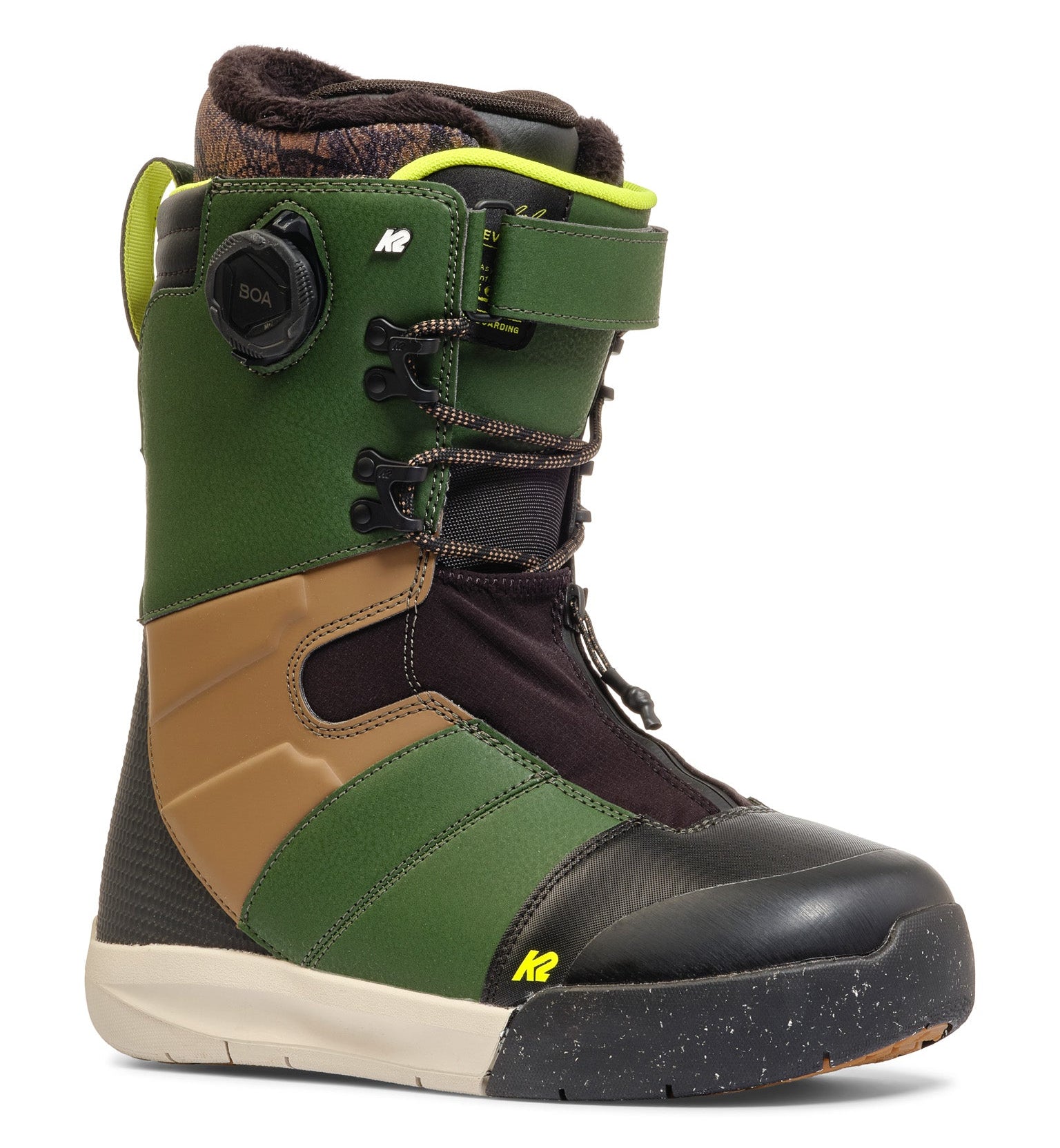 K2 Men's Evasion Snowboard Boot - green/Brown/blk Angle1