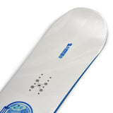 K2 Women's Extravision 2025 snowboard features a blue and white graphic design.