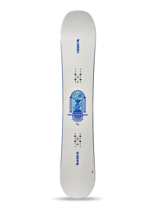 K2 Extravision Snowboard 2025 - Whte/Blue Angle 1