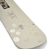 K2 Women's First Lite snowboard 2025 features a white base with purple and floral graphics.