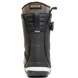 K2 Format 2025 women's snowboard boot features a black and white design with a teal accent.