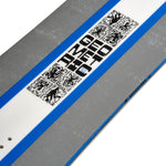 K2 Geometric snowboard, 2025 model, features a white base with blue and black graphic details.