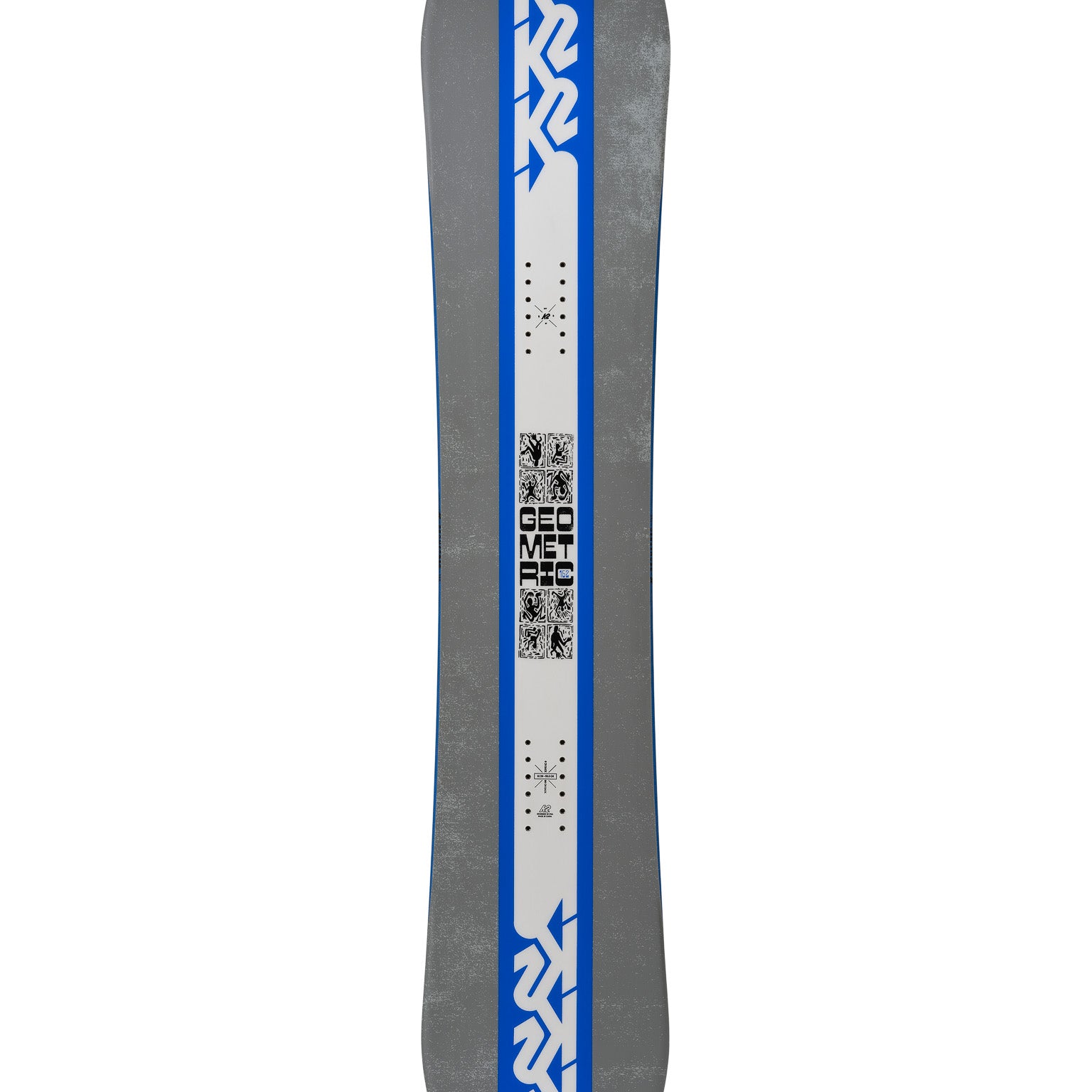 K2 Men's Geometric Snowboard 2025 - Grey/White/Blu Angle1