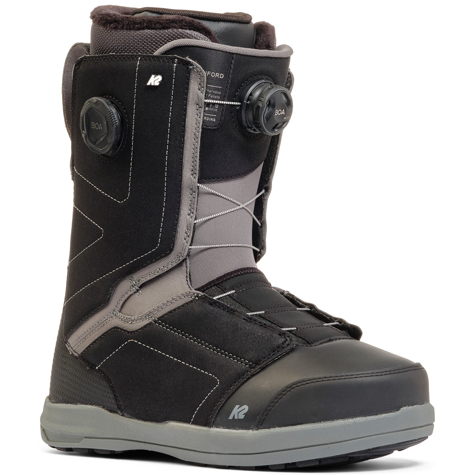 K2 Men's Hanford Snowboard Boot 2025 - Black/grey Angle1
