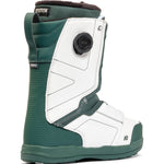 K2 Hanford snowboard boot in green and white with BOA lacing system.