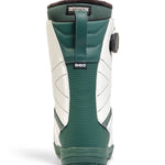 K2 Hanford 2025 snowboard boot, green and white color scheme with black accents and a rear adjustment dial.